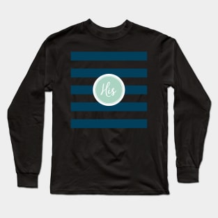 His Navy Striped Long Sleeve T-Shirt